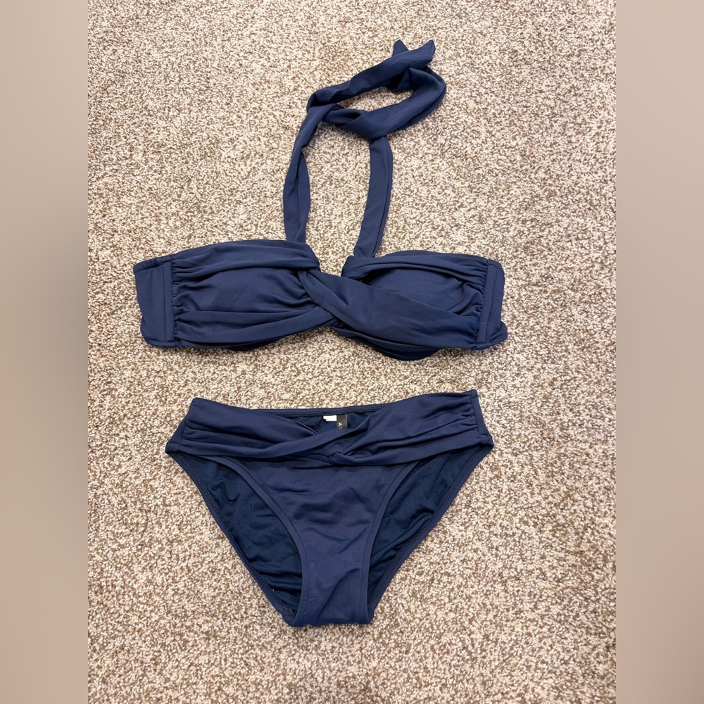 Seafolly Australia Navy Blue Bikini Set